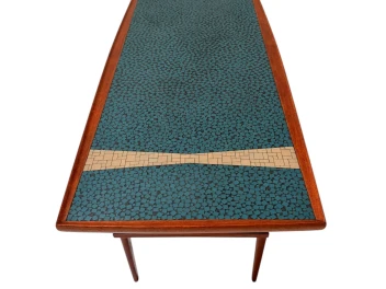 Mid-Century Modern Coffee Table with Mosaic Top by Berthold Muller, 1950s